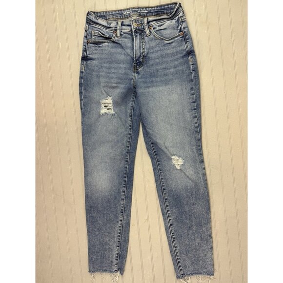 Old Navy Size 2 Womens Jeans OG Straight High Rise Med Wash Stretch - Picture 1 of 4